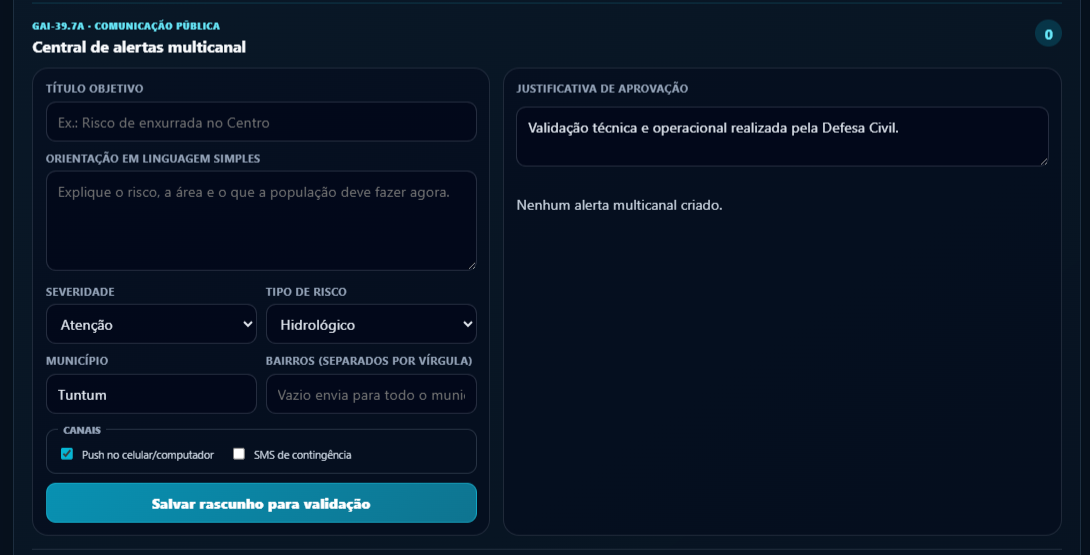 Central de alertas multicanal